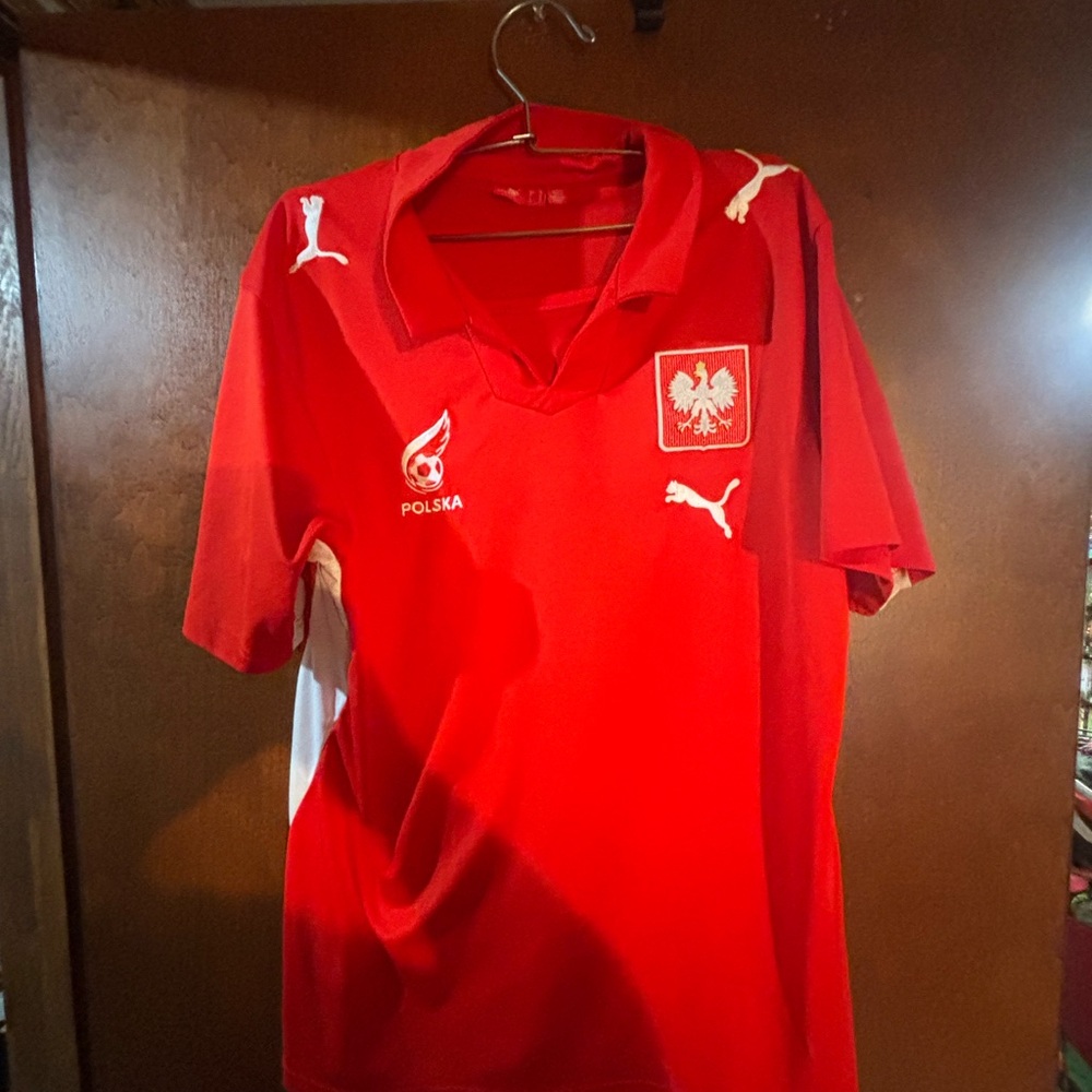 Red Puma Poland Soccer Jersey medium
